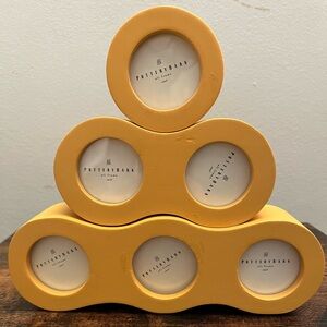 Pottery Barn Vintage Mini Photo Frame 3 Separate Pyramid Frames NOS Y2K Yellow